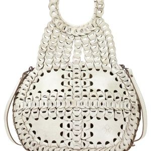 Patricia Nash Women's White Leather Chain Link Collection Pisticci Shoulder Bag